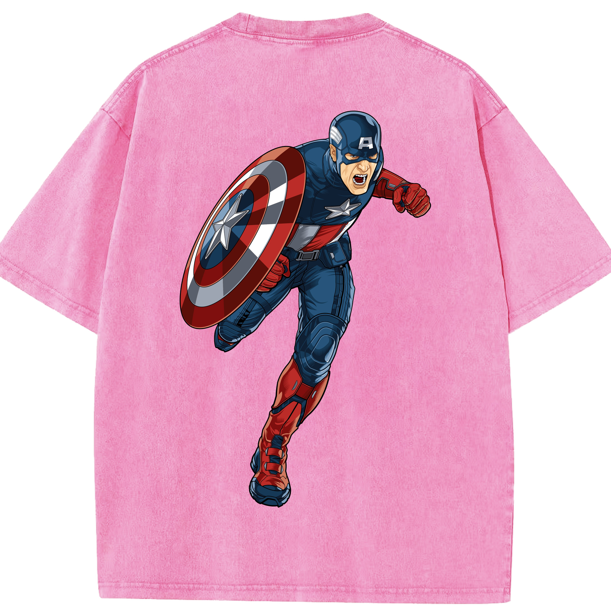 （画像用） アベンジャーズ The Avengers 綿100% ヴィンテージ風 半袖Tシャツ（背面プリント）